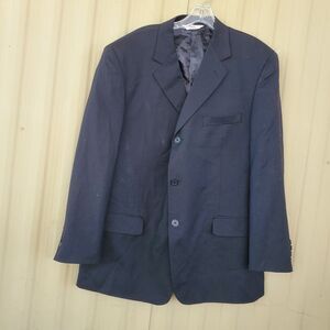 Versini Black Blazer Size 44 Regular 100% Wool